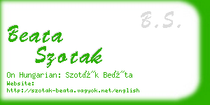 beata szotak business card